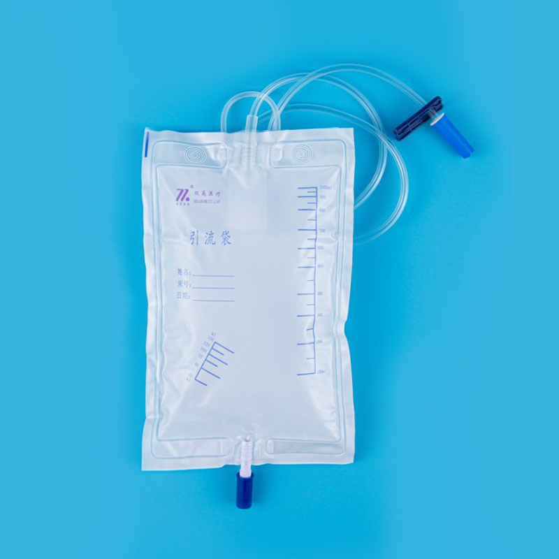 SM7026 Lanyard Pull-Push Valve Urine Bag with Milky White Base Film