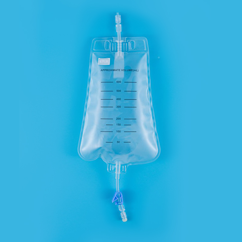 600ml 30-Micron Drainage Bag with Luer Connector, Transparent Urine Bag