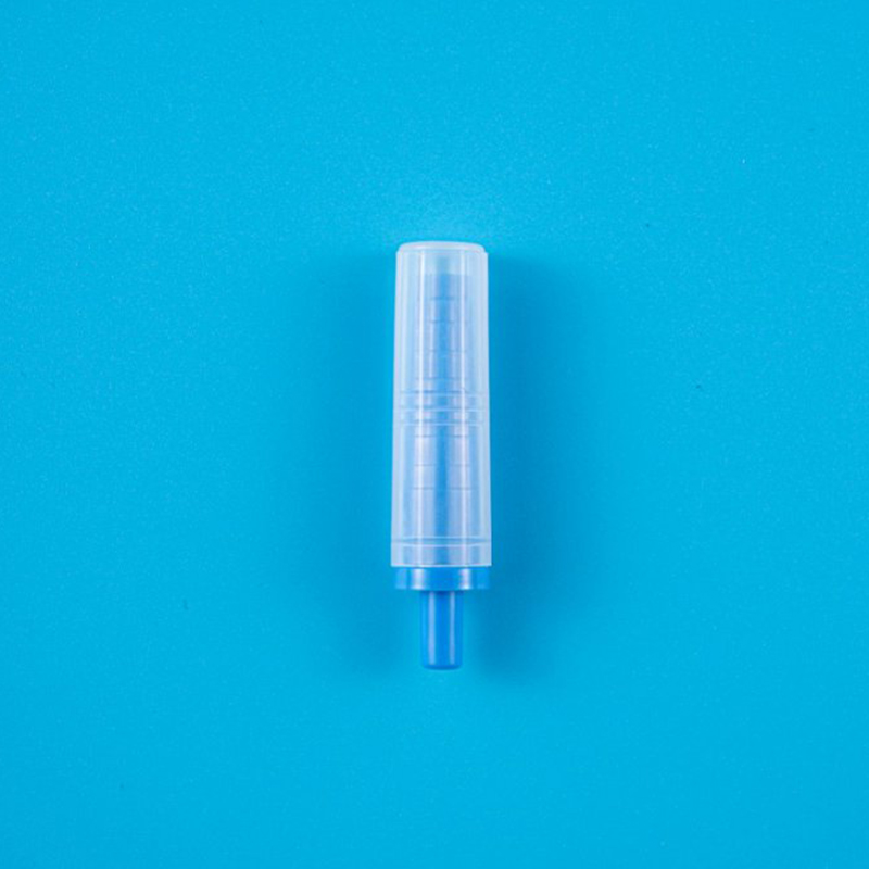 Transparent & Blue Barb Connector for Drainage Bag